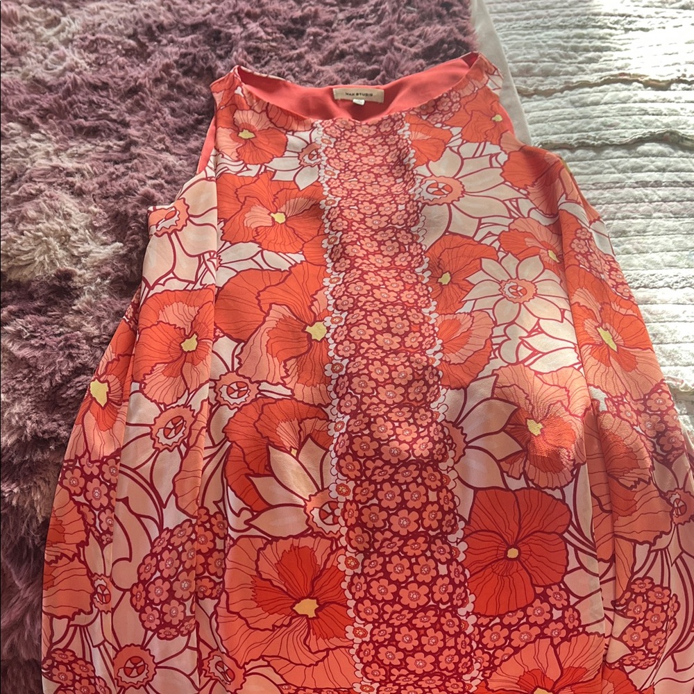 Max Studio Pink and Orange Floral Kids Dress